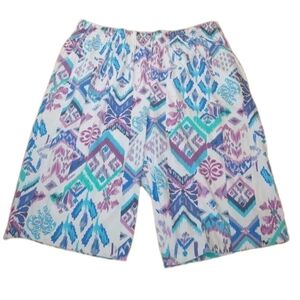 Woman Within Capri Pants Woman Plus Sz 22/24W Southwestern White Bermuda Shorts